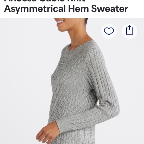 Like new! Aneesa Cable Knit Asymmetrical Hem Sweater - Picture 3 of 4